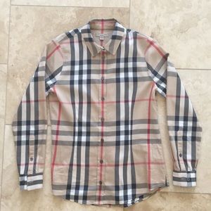 Burberry Brit Nova Check Plaid Blouse